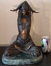 LG Demétre Chiparus Art Deco flapper statue beautiful vtg. antique bronze figure picture