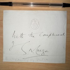 George Nathaniel Curzon MP Signed House of Commons Slip Viceroy India c 1895 picture