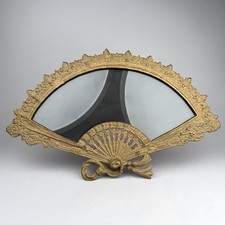 Vintage Hollywood Regency Fan Vanity Mirror Frame Iron Art JM 61 Ornate Metal picture
