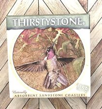 Thirstystone Set of 4 Coasters Hummingbirds Natural Standstone New in Box 2000 picture