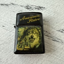 Vintage PII American Rider Motorcycle And Wolf Lighter picture