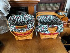 Lot of 2 Longaberger Christmas Collection Baskets _ 1998 Tidings 1995 Cranberry picture