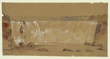 Niagara Falls Ontario Canada Horse Shoe Falls Terrapin Tower 1853 Drawing picture