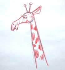 TOYS R US  GEOFFREY GIRAFFE zoo animal 1960's Original PRODUCTION cel DRAWING picture