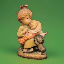 Anri Little Mother Carved Wood Figurine 5.75