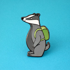 Badger Enamel Pin Badge Animal Metal Brooch Lapel European British Wildlife Gift picture