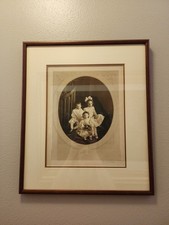 Antique Framed & Matted Family Portrait w/ 3 Young Children by Edwin C. Dinturff picture