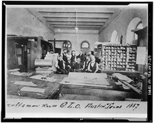 Photo:Austin Texas 1887 G.T.O. Craftsman Room Men Interior Photocopy Photo picture