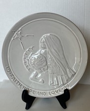 Vintage Frankoma Christmas Plate Faith Hope And Love 1984 Hangable Signed picture