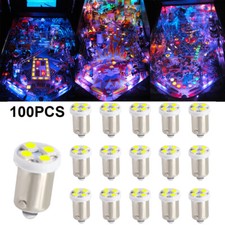 100X Pinball 6.3 Volt LED White Replacement Bulbs 44 47 1847 Bayonet Base BA9S picture