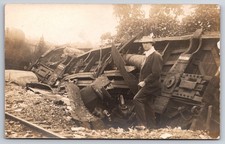 Pennsylvania Flyer Train Wreck Fort Wayne Indiana 1911 Real Photo RPPC picture