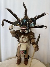Womack Pavatea Attrib Hopi Black Ogre’s Uncle Katsina Kachina Doll 1960s picture