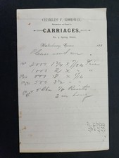 1880 antique CHARLES F GOODWIN waterbury ct CARRIAGE mfg dealer BILLHEAD picture