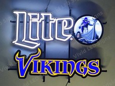 Vivid LED Miller Lite Beer Minnesota Vikings 24