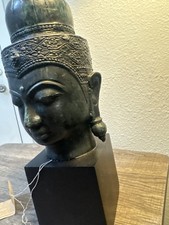Antique Southeast Asian Bronze Buddha Head Sculpture made in Indonesia  picture