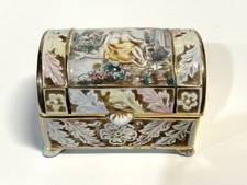 Vintage Capodimonte Italy Casket Jewelry Box picture