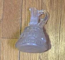 ✨Antique Pressed Frosted Clear Cut Glass Cruet With Scallop Design *NO Stopper*✨ picture