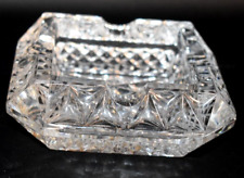 Vintage Crystal Star Cut Glass Ashtray 4 Dent ~4.25
