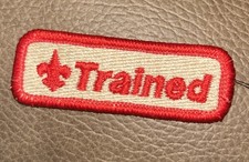 Official Boy Cub Scout BSA Red And Tan Uniform Trained Patch See Description picture