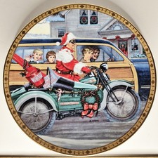 1997 Harley Davidson Collector Plate Roadside Revelation Santa Sidecar Box COA picture
