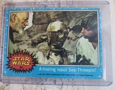 1977 Topps Star Wars #66 Amazing robot See-Threepio Series 1 Blue Ungraded Card picture