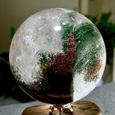 360G Natural Beautiful Higher Quality Garden Quartz Crystal Sphere Restoration picture