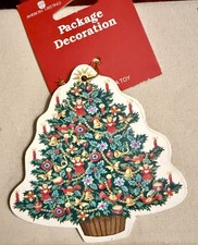 Vintage American Greetings Christmas Tree Package Decoration Gift Tag Ornament picture