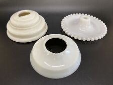 3 Milk Glass Lamp Parts Electric or Oil Base Shade Spacer 1 Marked ALADDIN picture