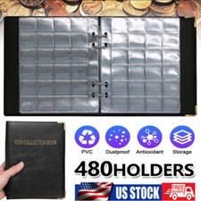 480 Coin Collection Book Holder Album Coins Storage Organizer for Collectors US picture