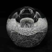 Vintage Clear Glass Controlled Bubble Bullicante Paperweight Bud Vase 4