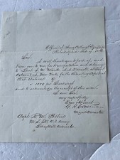 FT COLUMBUS NY HARBOR SUPPLY ORDER 1856 CAPT R M POTTER HAD HISTORY WITH ALAMO picture