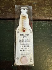 NOS Hometown Beer AC Miller Advertising Thermometer 6” With Weather Checker picture