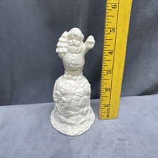 Santa Clause Holding Christmas Tree Porcelain Bell All White Cool Design picture