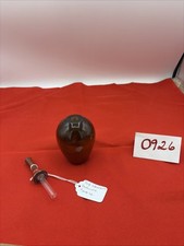 Ted Johnson Signed Handcrafted Wood empty Perfume bottle w/glass stopper 5” picture
