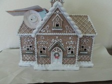 CUPCAKES & CASHMERE BROWN & WHITE LED LIGHT UP GINGERBREAD HOUSE/NWT/FREE SHIP picture