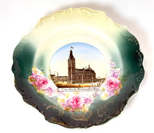 Milwaukee City Hall WI WISCONSIN Antique Souvenir China TRINKET DISH PLATE picture