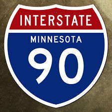 Minnesota interstate route 90 highway marker road sign 18x18 1957 Albert Lea picture