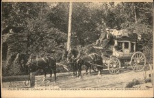 Charlestown NH Springfield VT Old Stage Coach c1907 Vintage Postcard bhn picture