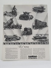 1943 Diamond Roller Chains Fortune WW2 Print Ad Fluid Trucks Tanks Boat Trains picture