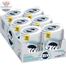 Excel Sugar-Free Gum, Menthe Polar Ice, 60 pieces per bottles, 6 Bottles picture