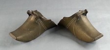 2pc Pair Vintage Brass Spanish Conquistador Horse Saddle Stirrups Battle Shoes picture