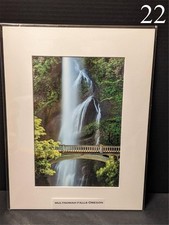 Photograph Multnomah Falls Oregon Waterfalls Bridge Scenic 12x16 matted Art picture