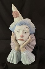 Vintage Lladro Spain Retired 1981 Sad Clown Jester Head Bust #5129 Porcelain  picture