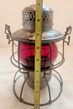 Armspear 1925 B & O R R Railroad Lantern Red Adlake Globe Marked B & O Antique picture