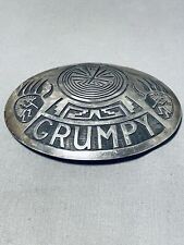 GRUMPY :)  VINTAGE HOPI STERLING SILVER BUCKLE 'GRUMPY' SIGNED picture