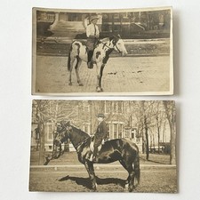 Antique RPPC Real Photograph Postcard Boy With Beautiful Horse Lot Of 2 picture