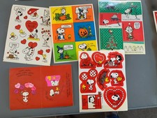  VINTAGE CHARLIE BROWN AND SNOOPY CHRISTMAS HOLIDAY STICKERS picture