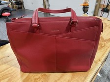 American Airlines Flight Attendant Cole Haan Red Leather Uniform Tote Bag NEW picture