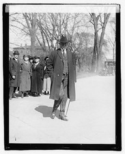 Photo:Albert B Fall 1920s Man in Overcoat on Road Crowd Winter Scene picture