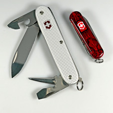 Victorinox Pioneer Silver Alox & Signature Lite Red LED Swiss Army Knife Set picture
